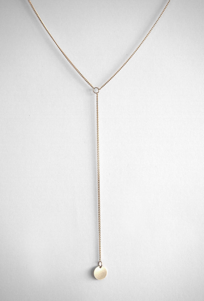 Drop Disc Necklace Gold