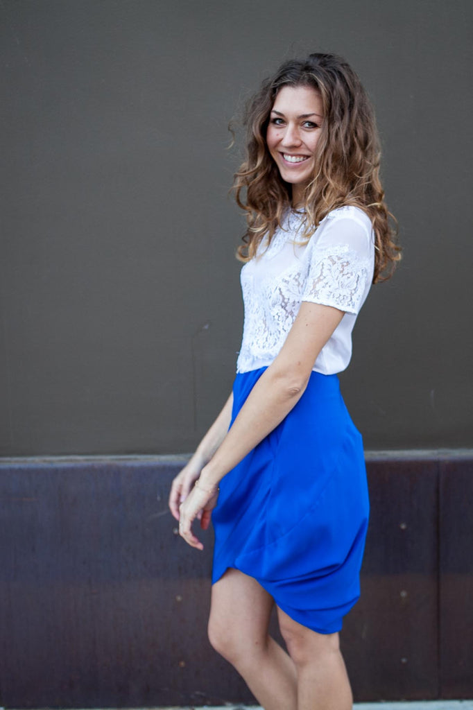 Kremi Drape Skirt Dazzling Blue