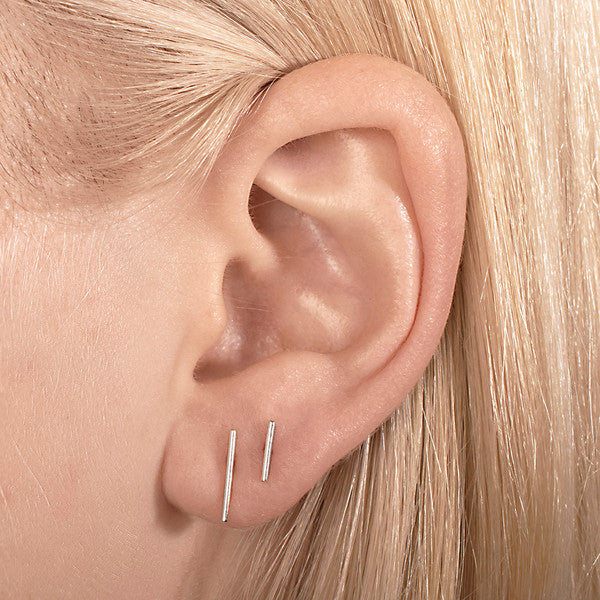 Line Earrings // Silver