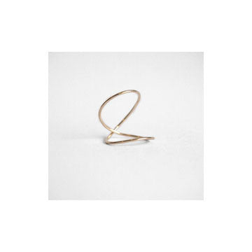 Cross Over Ring Gold