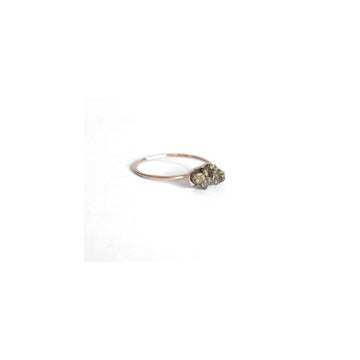Pyrite Cluster Ring Rose Gold
