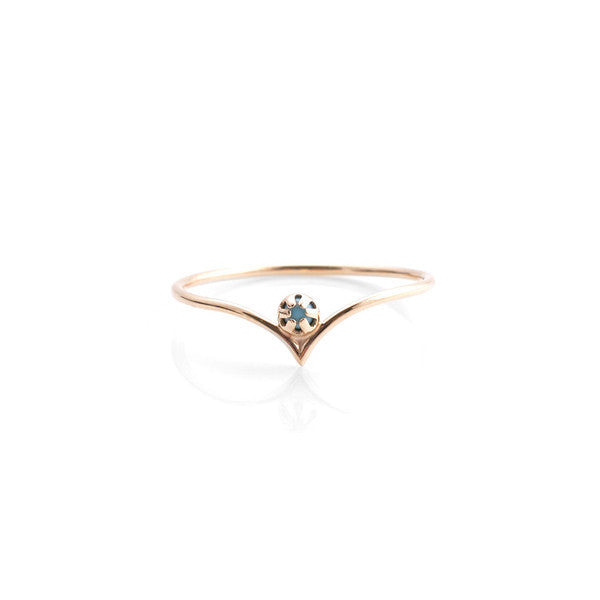 Turquoise Drop Ring // Gold