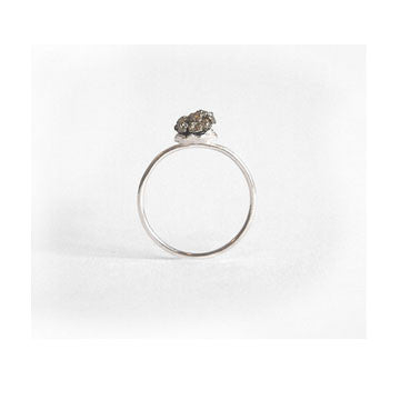Tiny Pyrite Ring Silver