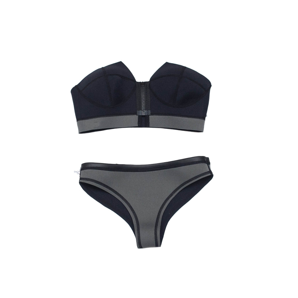 Zip Front - Grey/Black